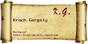 Krach Gergely névjegykártya